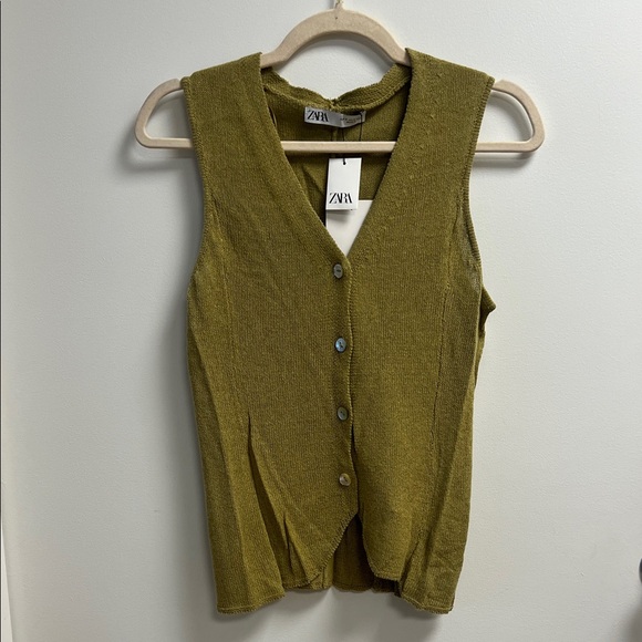 Zara Mustard Button-Up Tank Top - Picture 1 of 1